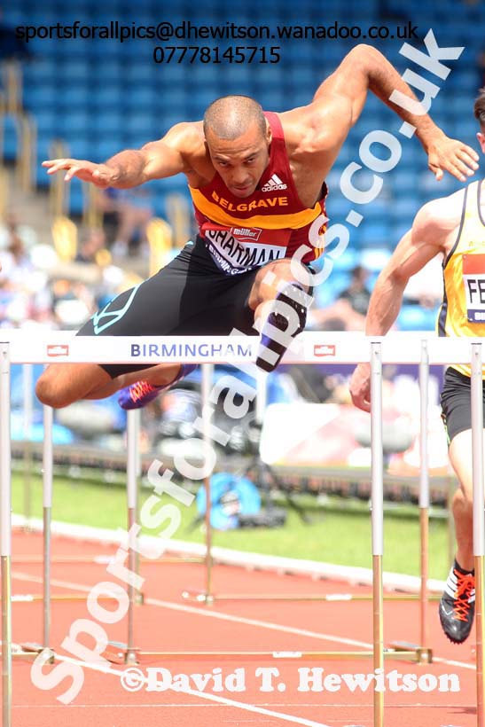 Mens 110 metres hurdles, British Championships, Birmingham. Photo: David T. Hewitson/Sports for All Pics